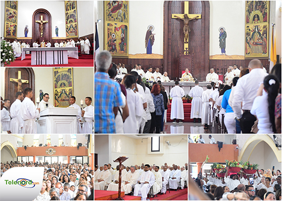 Celebran la solemne Misa Crismal en la Catedral Santa Ana SFM