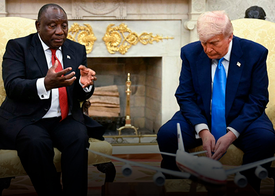 Donald Trump presiona al presidente de Sudáfrica