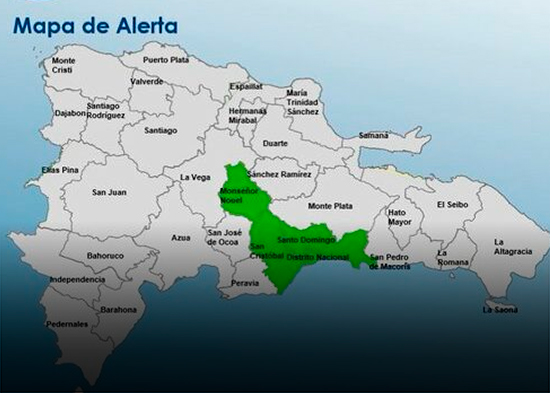 Alerta verde en Santo Domingo y otras tres provincias por lluvias en plena Semana Santa