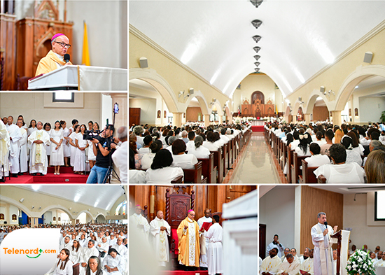 Celebran solemne Misa Crismal en Catedral Santa Ana SFM