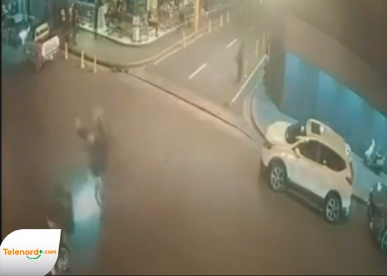 Captado en camara momento en que delivery sufre accidente en SFM