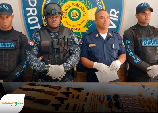 PN y Ministerio Público arrestan seis personas y ocupan armas en Barahona
