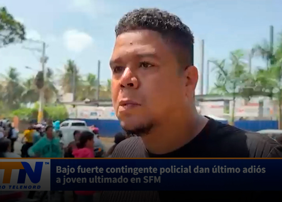 Bajo fuerte contingente policial dan último adiós a joven ultimado en SFM