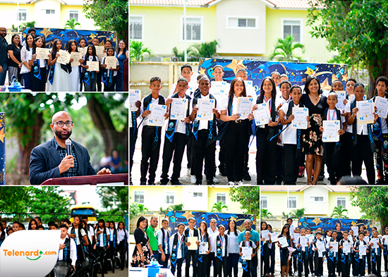 Escuelas Eugenio Cruz Almanzar y Josefa Antonia Perdomo SFM celebran protocolo de transición de primaria a secundaria