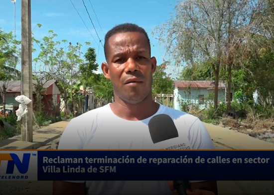 Reclaman terminación de reparación de calles en sector Villa Linda de SFM