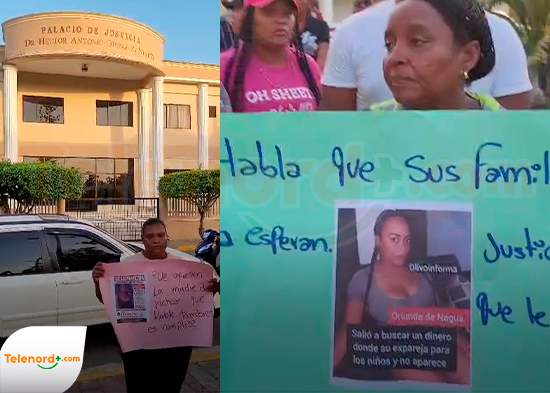 Con pancartas reclaman respuestas tras desaparición de Elizabeth Candelario en Nagua