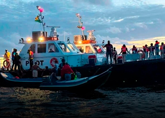 Dos tripulantes dieron positivo a marihuana en ferry que naufragó en Guyana